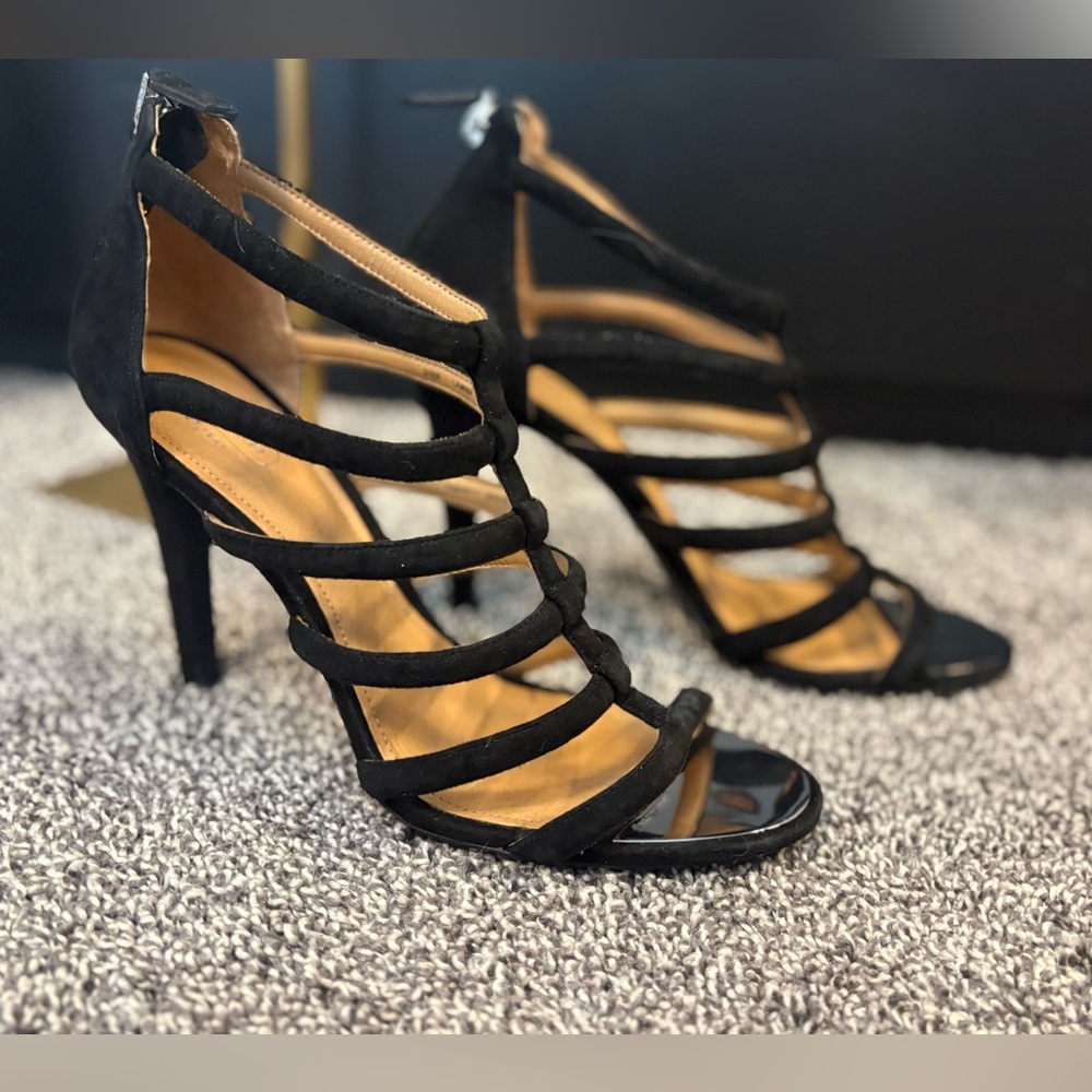 Coach Lavania black suede cage gladiator sandals - Picture 13 of 17